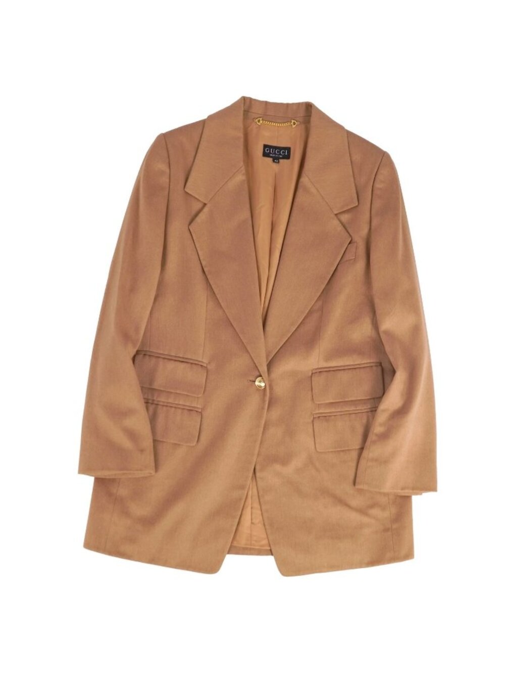 Gucci Tom Ford Era Tailored Jacket Blazer Cashmere Silk Single Brown 42